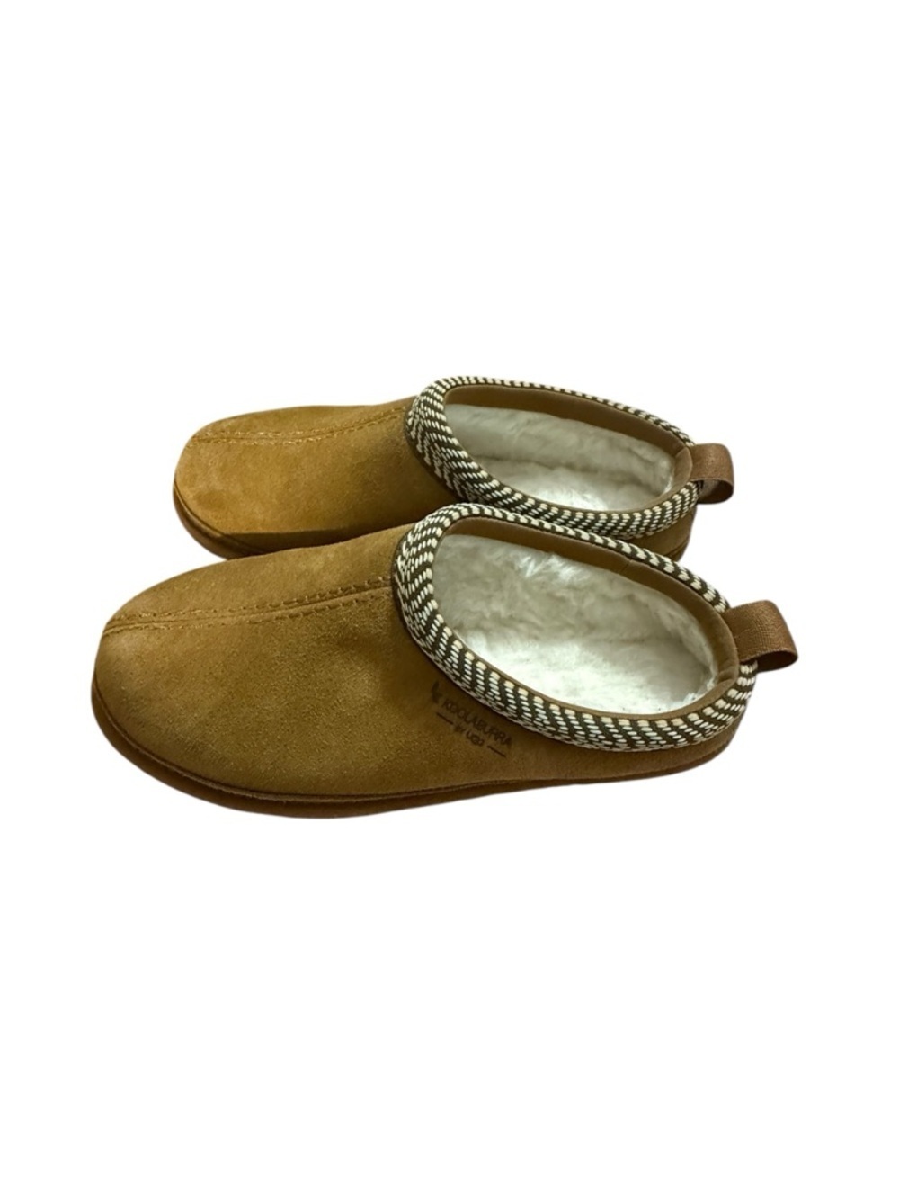Koalaburra by Ugg Cozy Suede-Look Slip-On Slippers in Camel Brown - Picture 2 of 5